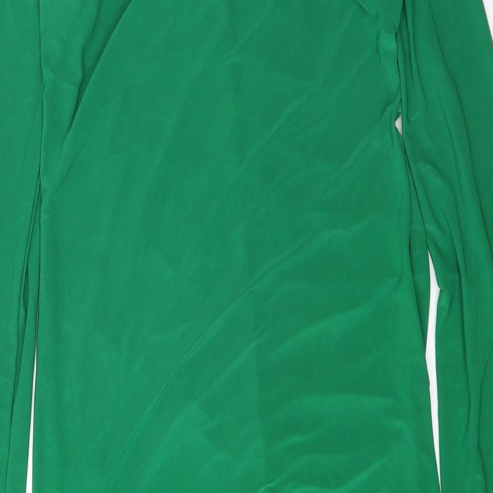 I SAW IT FIRST Womens Green Polyester Bodycon One Size Off the Shoulder Drawstring