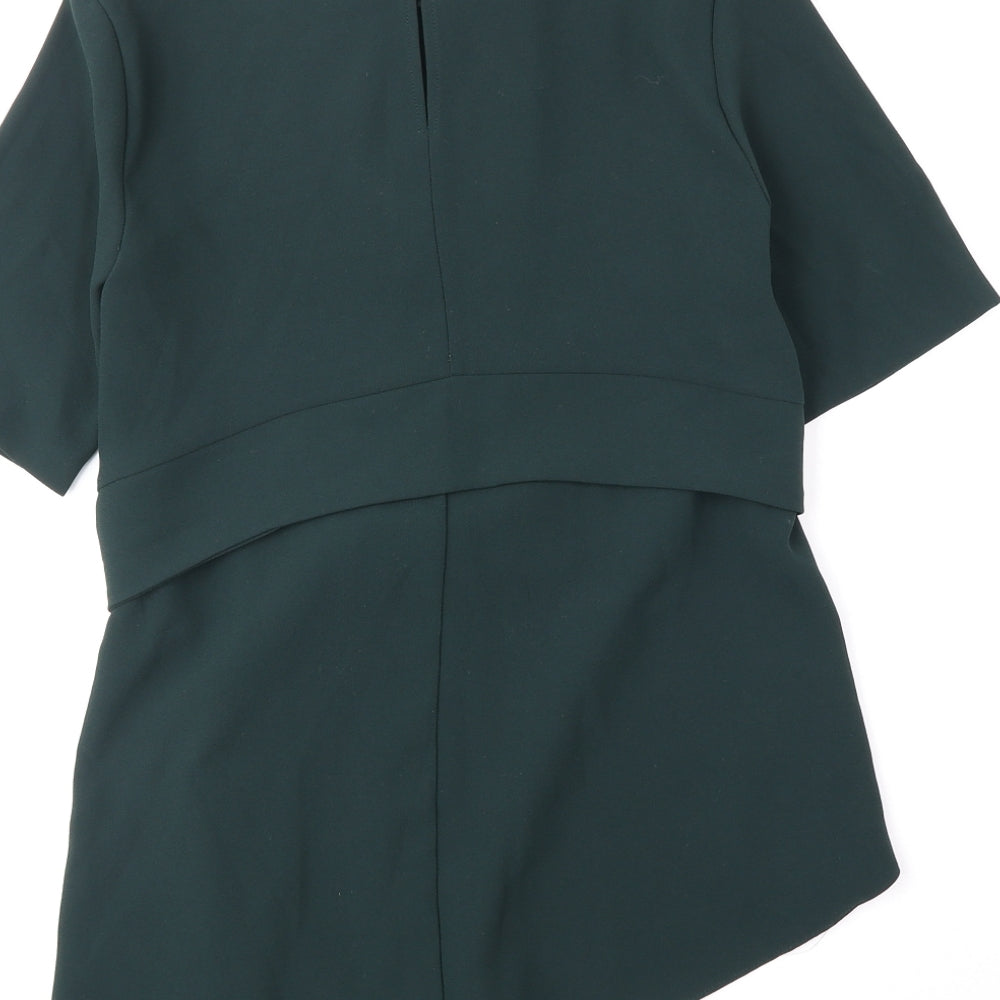Zara Womens Green Polyester Basic Blouse Size XS Round Neck