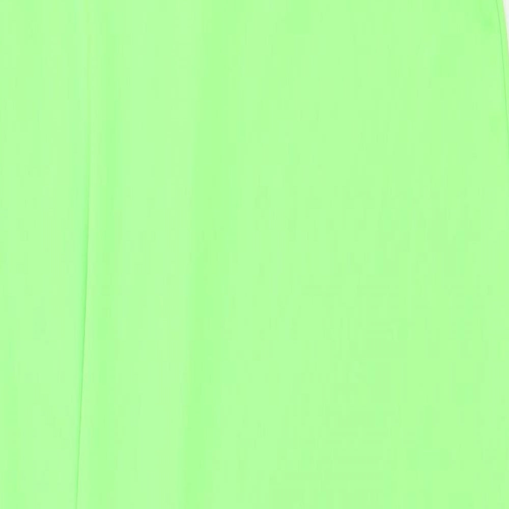 H&M Womens Green Polyester Slip Dress Size XS V-Neck Pullover
