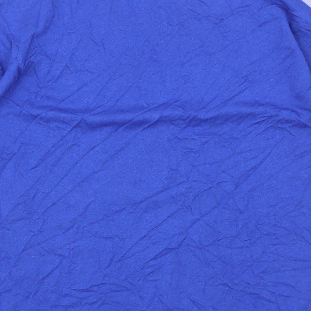 Marks & Spencer Womens Blue Viscose Basic T-Shirt Size 8 Boat Neck