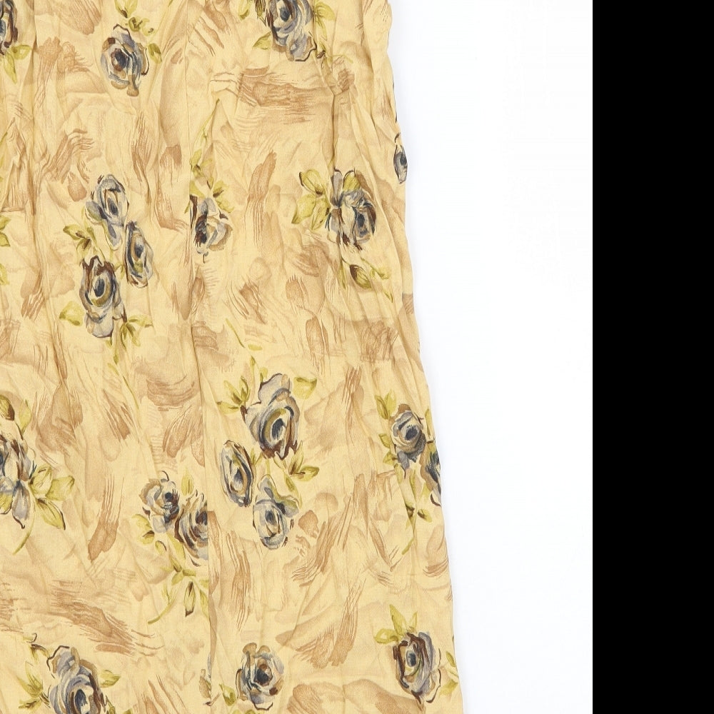 Preworn Womens Beige Geometric Polyester Tank Dress Size M Round Neck Pullover