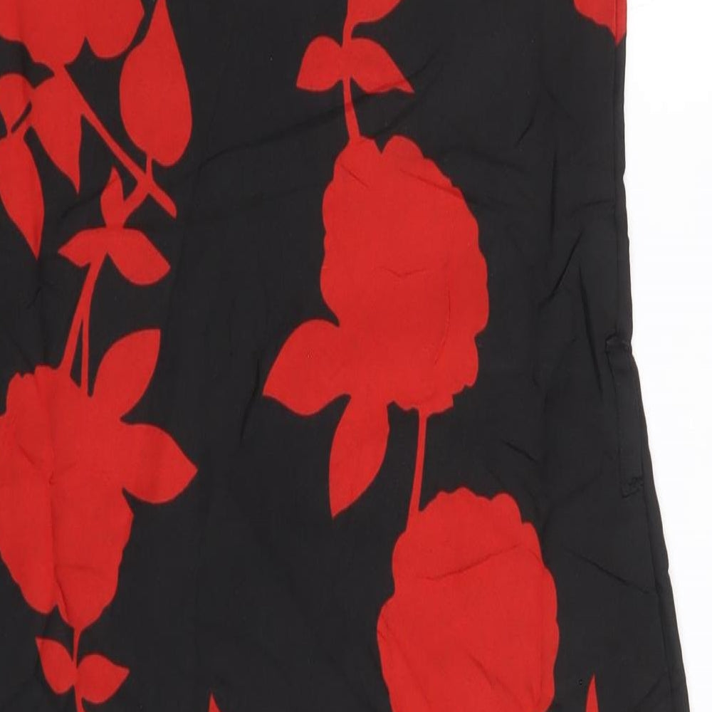 My Swag Womens Black Floral Polyester Shift Size S Round Neck Pullover