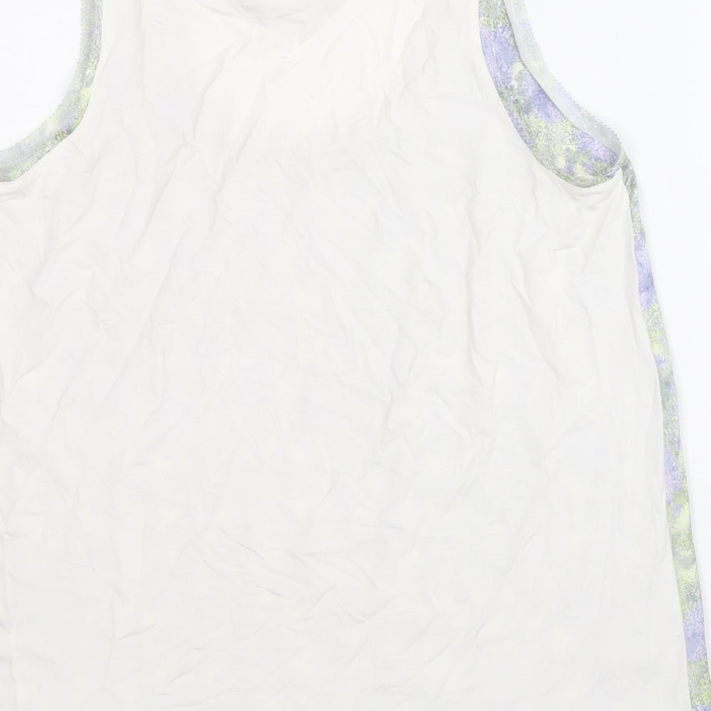 Marks & Spencer Womens Multicoloured Geometric Polyester Basic Tank Size 8 Scoop Neck