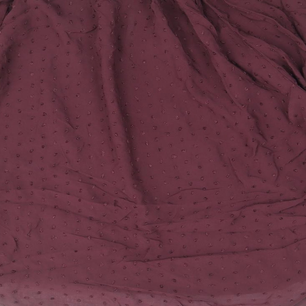 H&M Womens Purple Viscose Basic Blouse Size 8 Round Neck