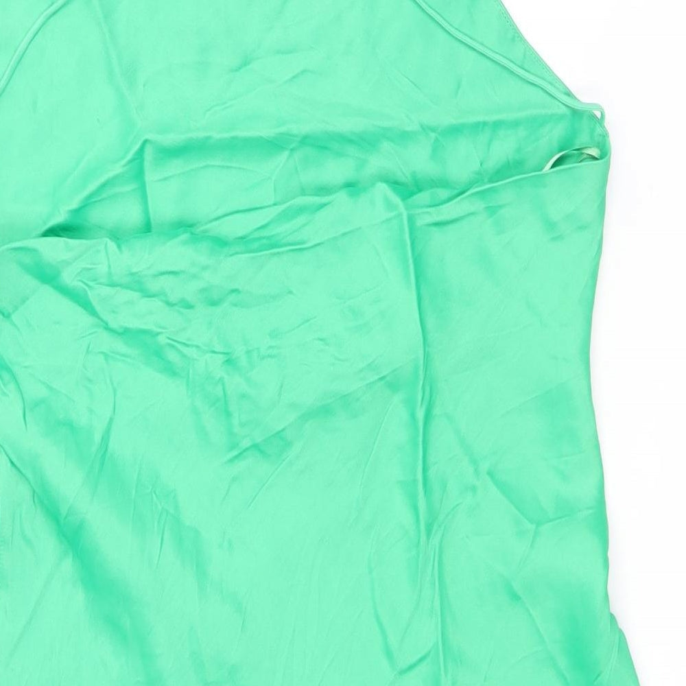 Zara Womens Green Viscose Mini Size M Cowl Neck Pullover