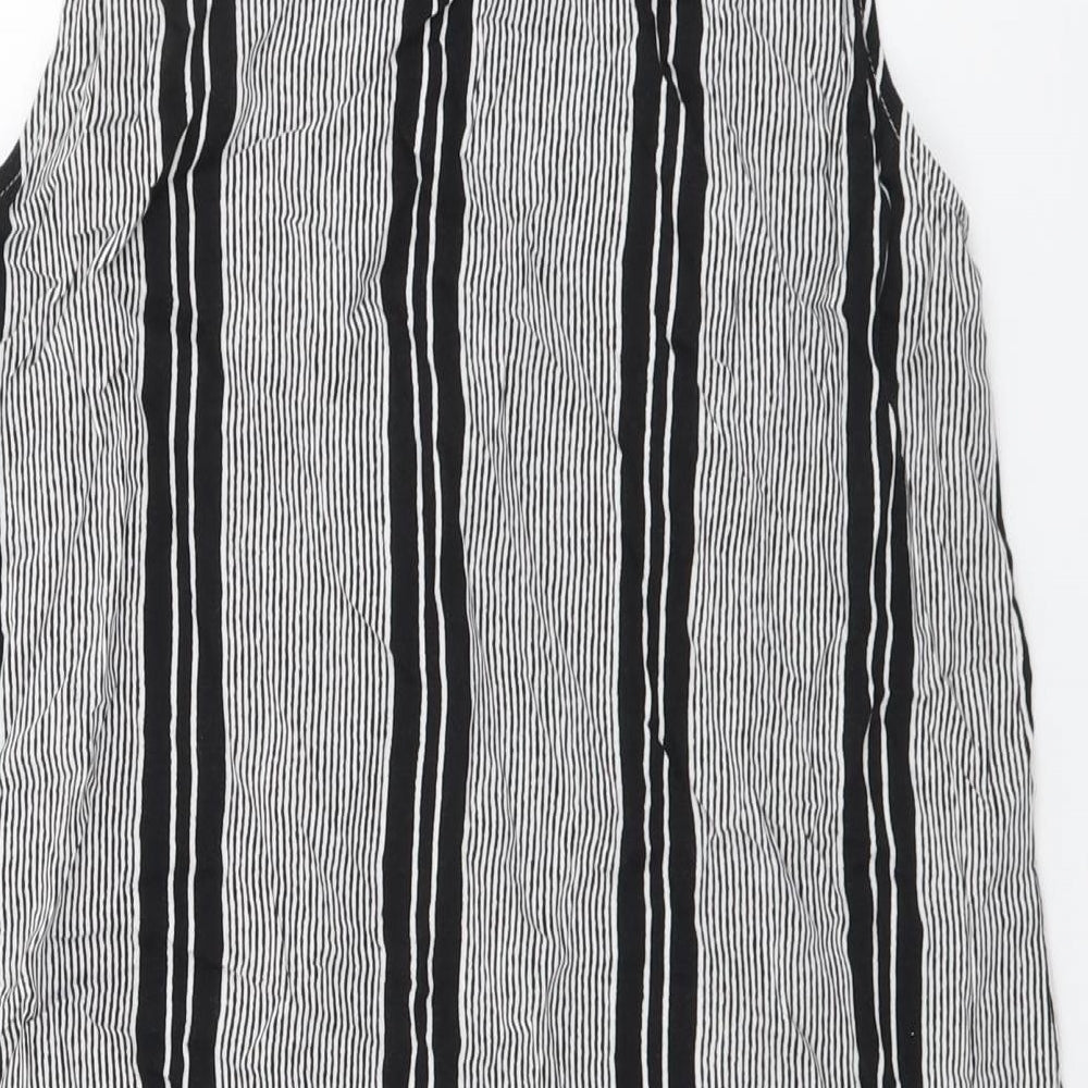 Atmosphere Womens Black Striped Viscose Basic Blouse Size 10 Boat Neck