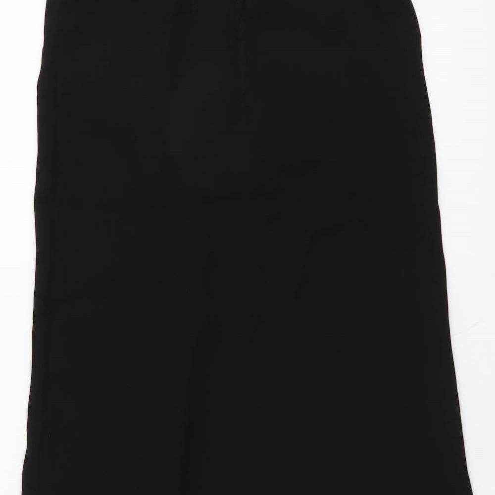 H&M Womens Black Polyester A-Line Size XS Round Neck Button