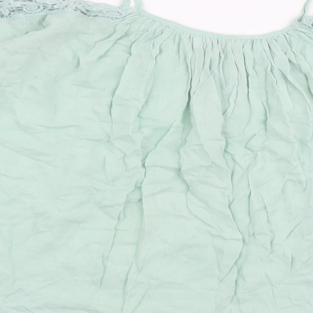 Apricot Womens Green Viscose Basic Blouse Size 12 Boat Neck