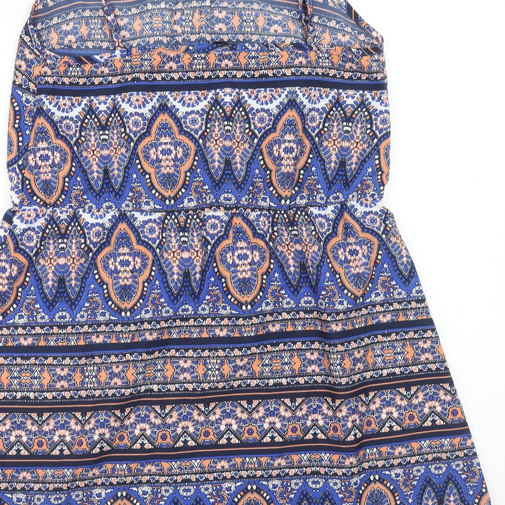 New Look Womens Multicoloured Geometric Polyester A-Line Size 12 Round Neck Pullover