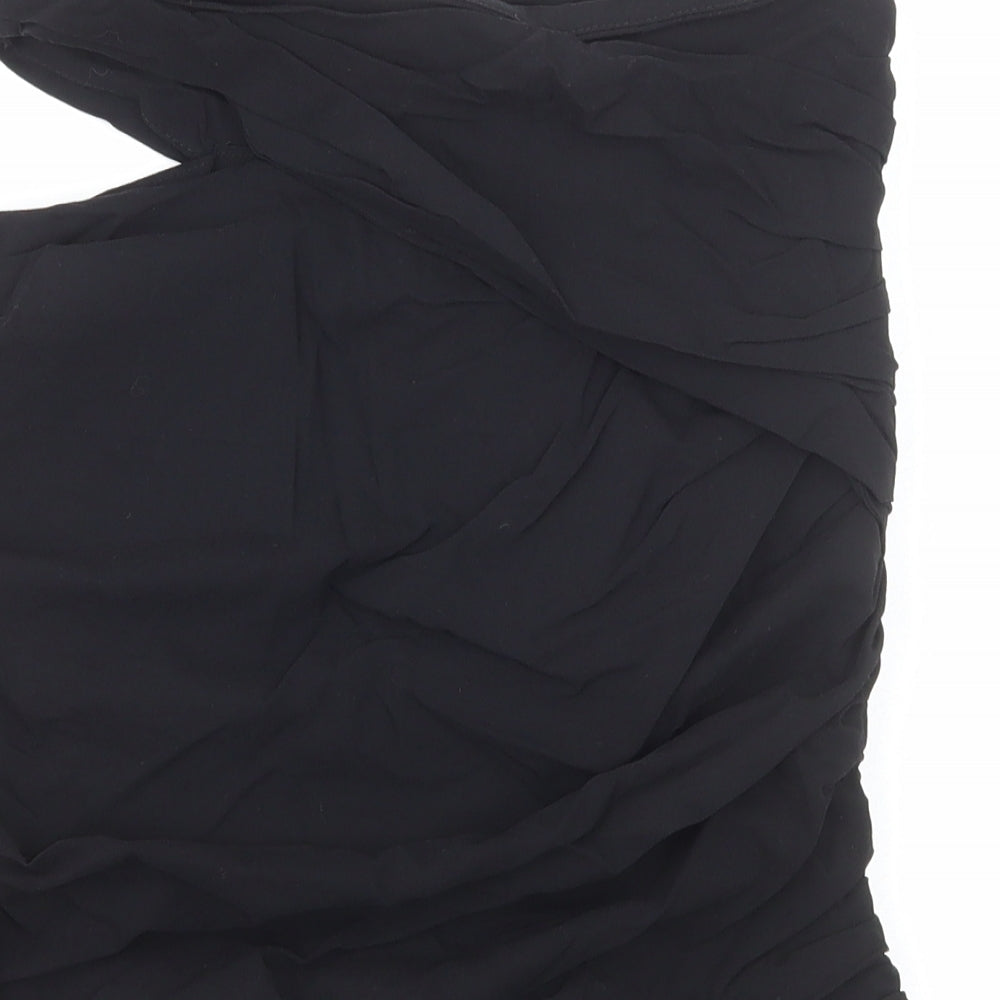Zara Womens Black Cotton Bandage Skirt Size M Zip
