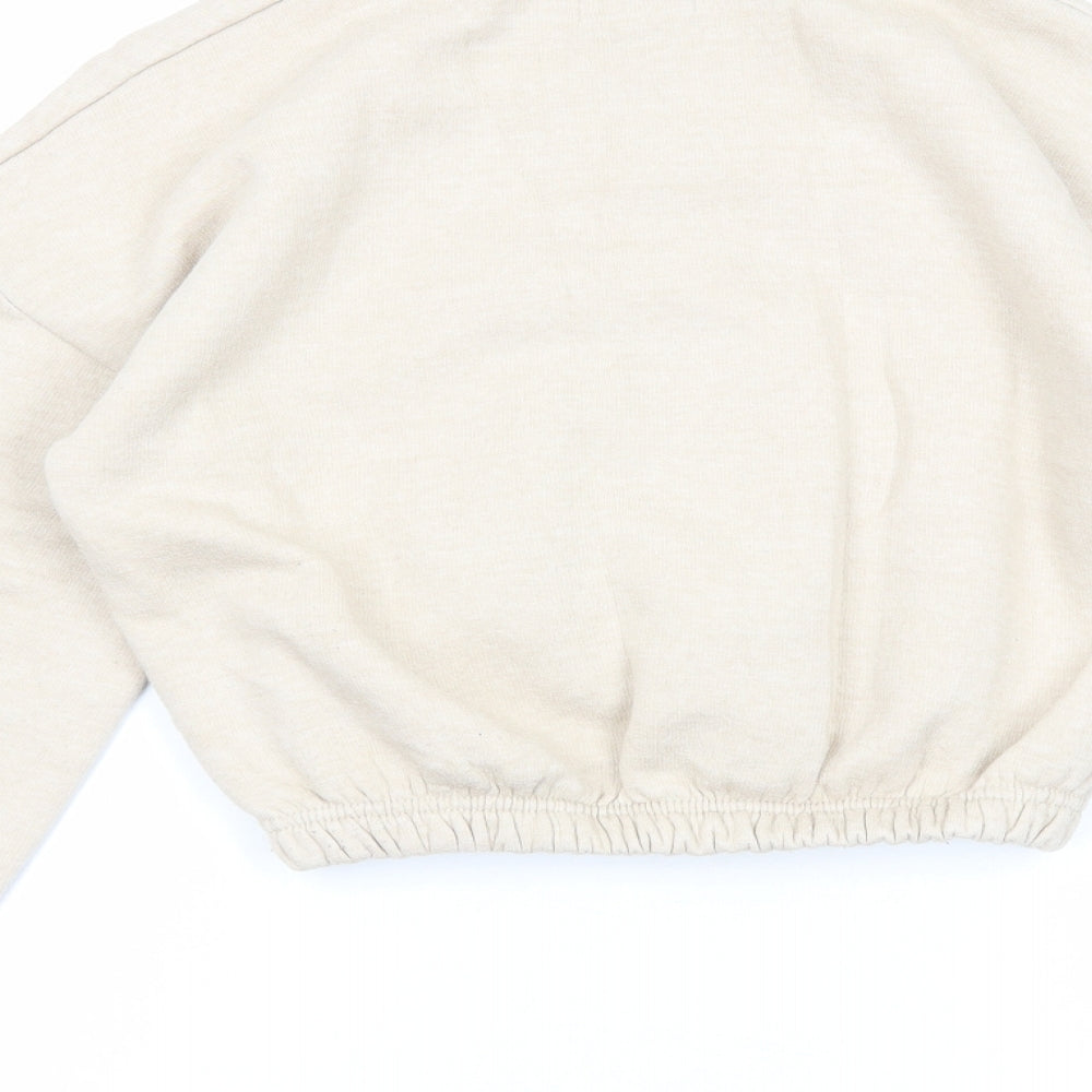I SAW IT FIRST Womens Beige Cotton Pullover Sweatshirt Size 6 Pullover