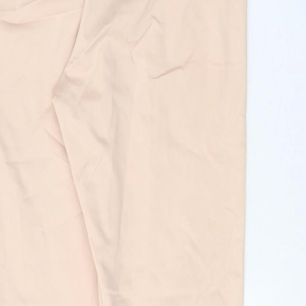 H&M Womens Beige Cotton Chino Trousers Size 12 Regular Zip