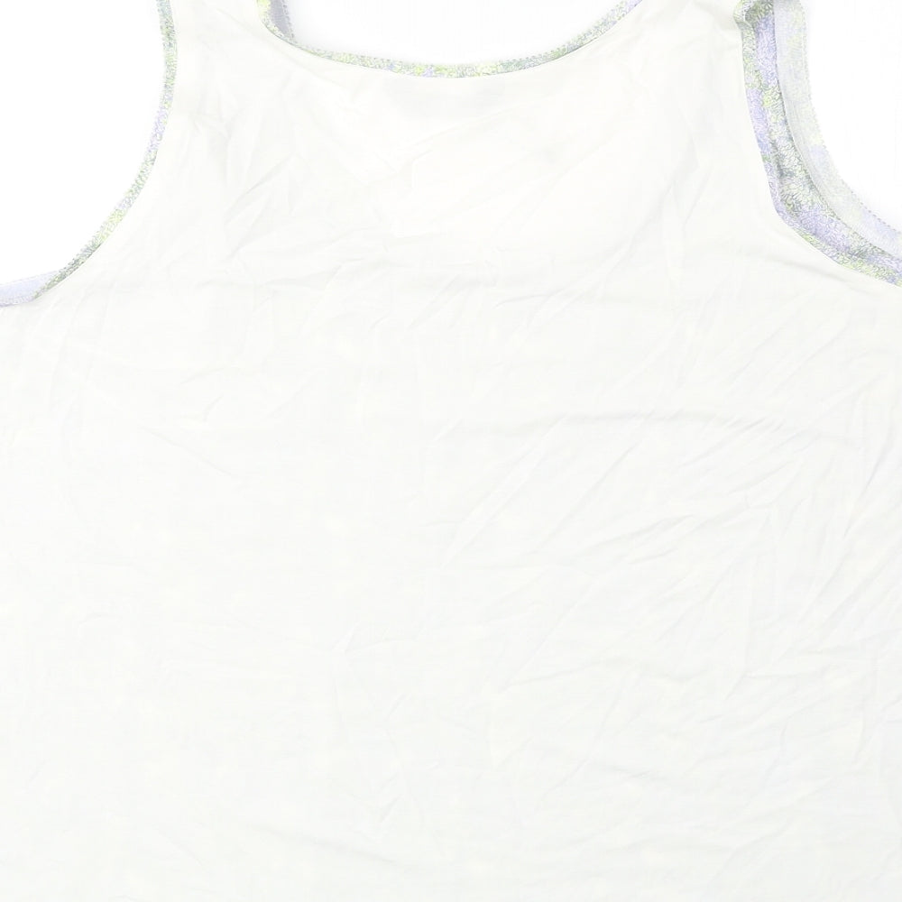 Marks & Spencer Womens Multicoloured Geometric Polyester Basic Tank Size 18 Round Neck
