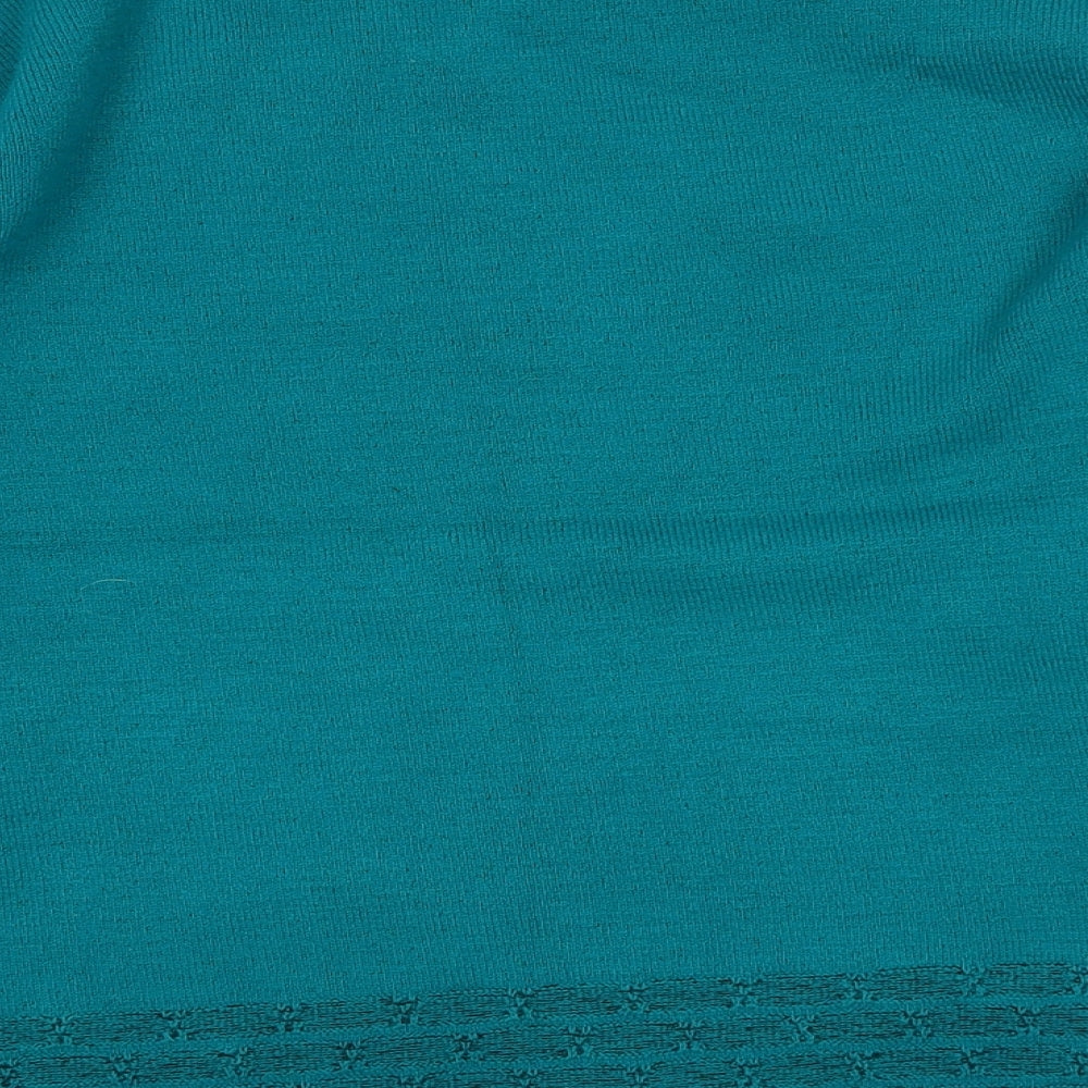 Florida Womens Green Mock Neck Acrylic Pullover Jumper Size S