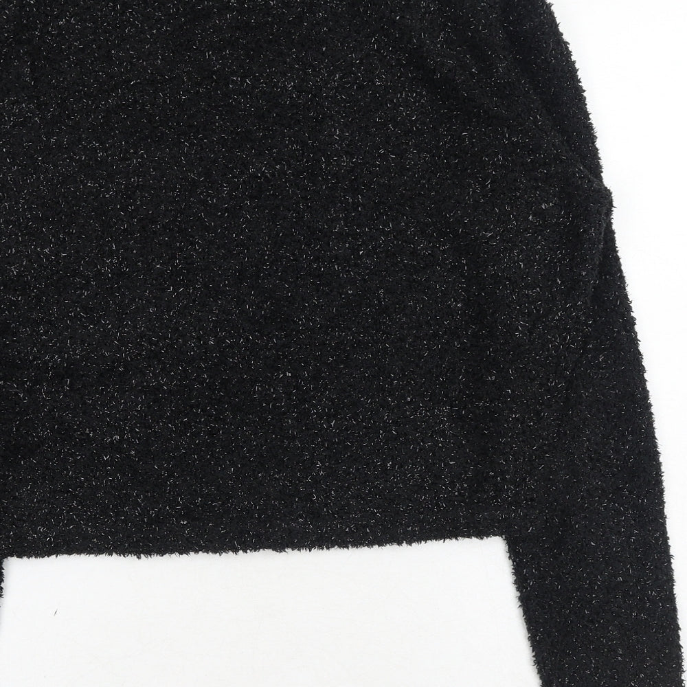 H&M Womens Black Round Neck Polyester Pullover Jumper Size S