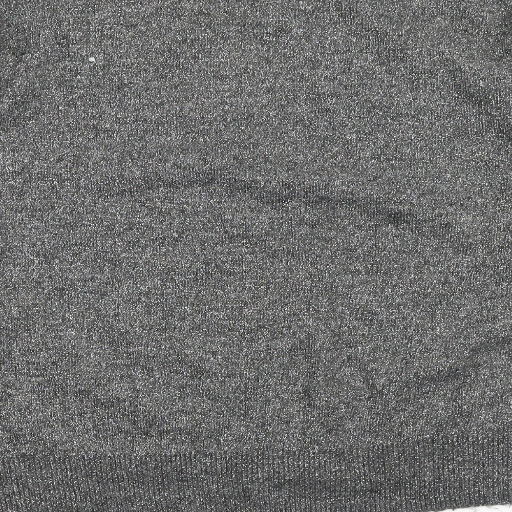 H&M Womens Silver Round Neck Acrylic Pullover Jumper Size M