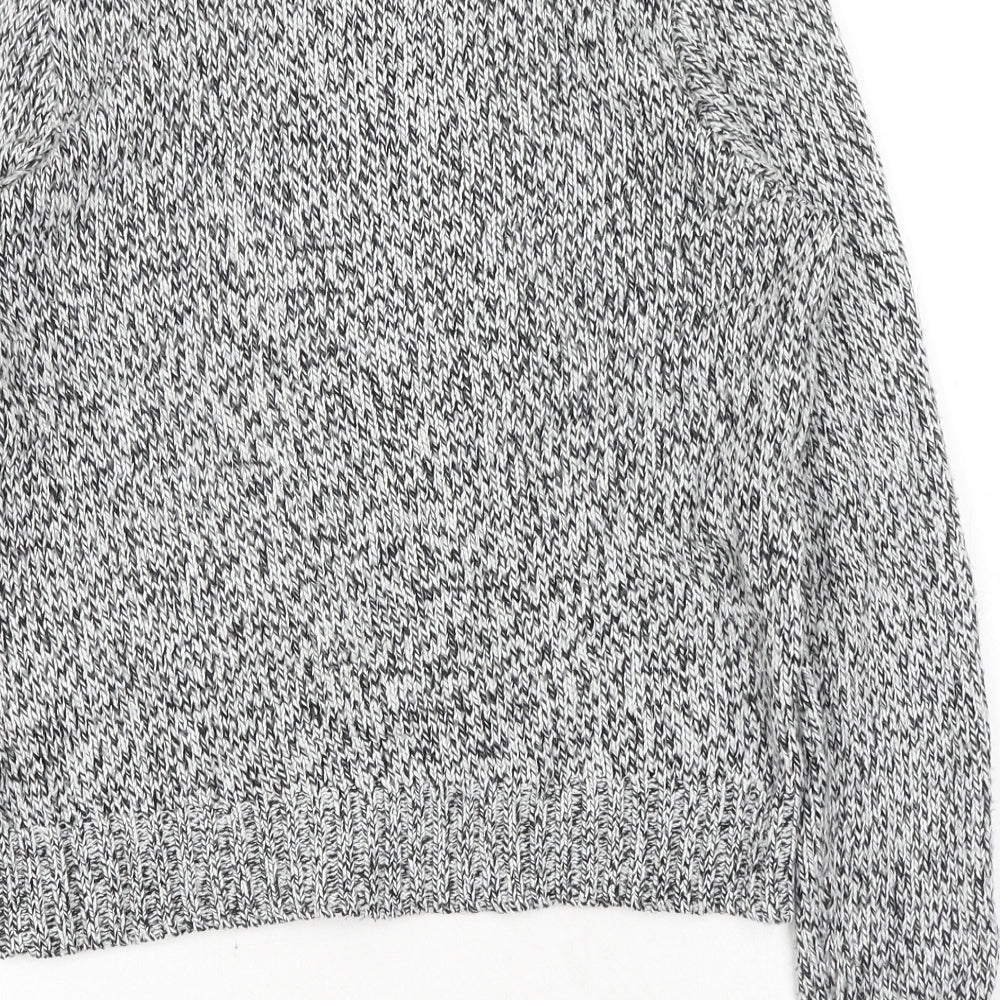 H&M Womens Grey Round Neck Acrylic Pullover Jumper Size XS
