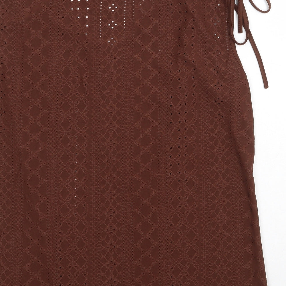Preworn Womens Brown Polyester Basic Tank Size XL Round Neck