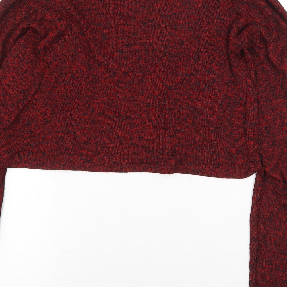 Atmosphere Womens Red Viscose Basic T-Shirt Size 8 Mock Neck