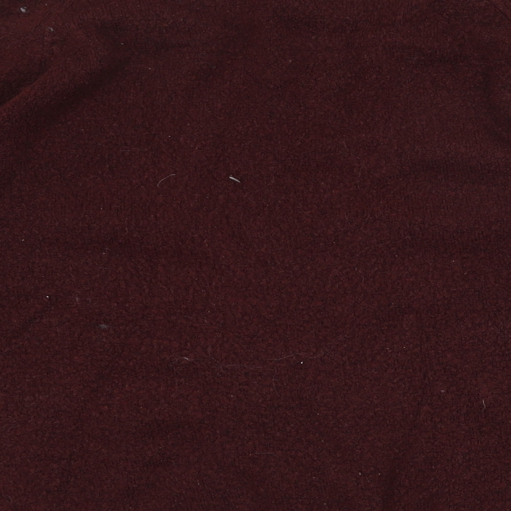 Dorothy Perkins Womens Red V-Neck Herringbone Acrylic Pullover Jumper Size 14