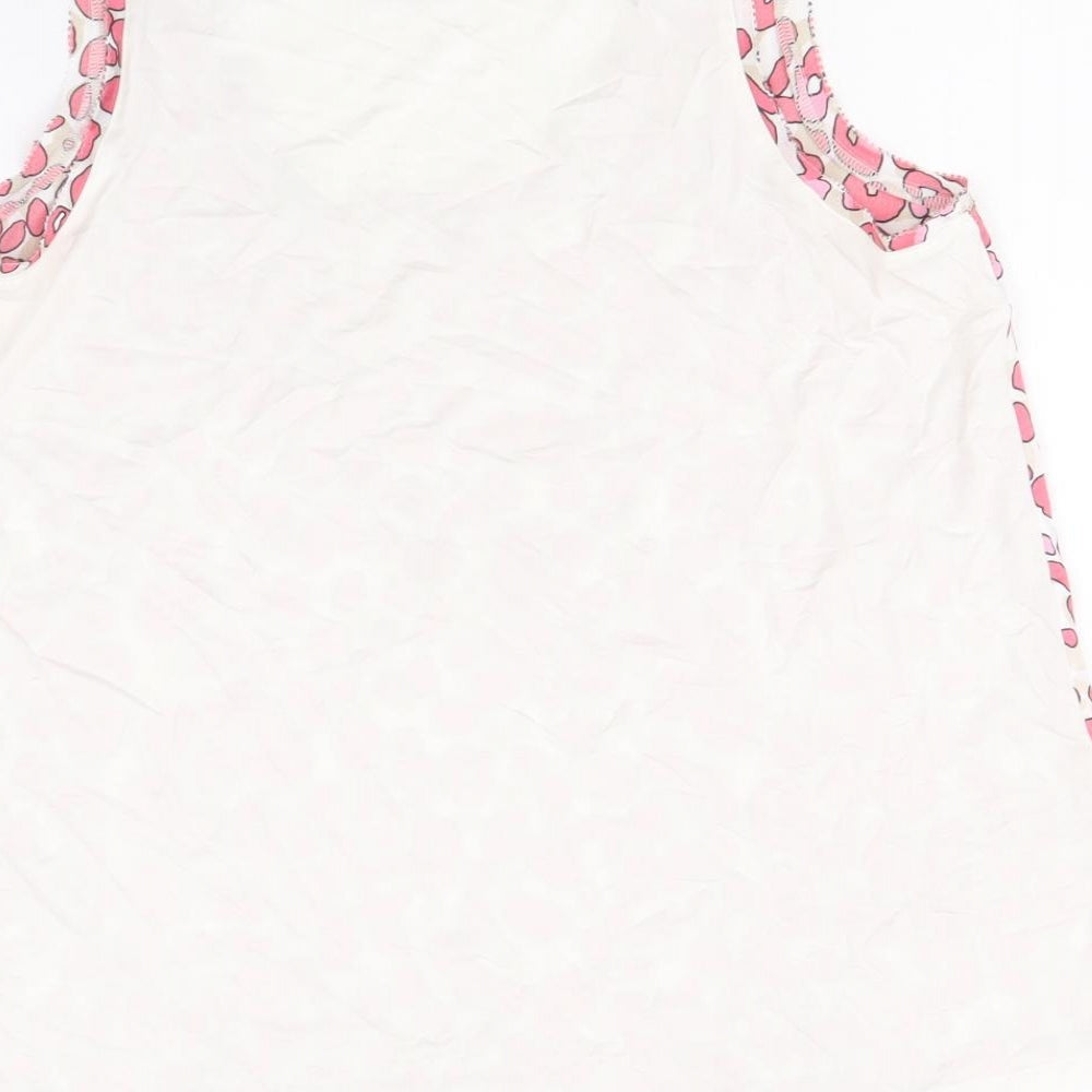 Marks & Spencer Womens Pink Animal Print Polyester Basic Tank Size 8 Round Neck - Leopard Print