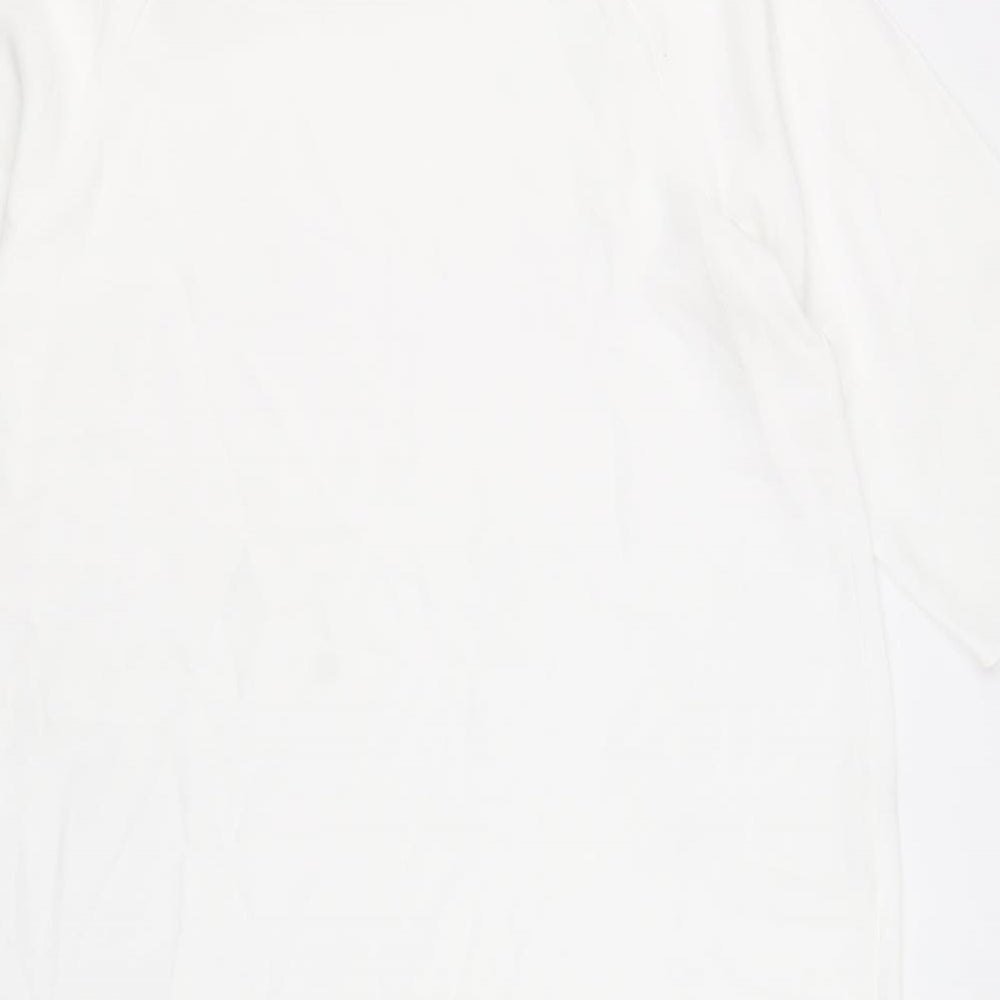 River Island Womens White Polyester Sheath Size 12 Round Neck Pullover
