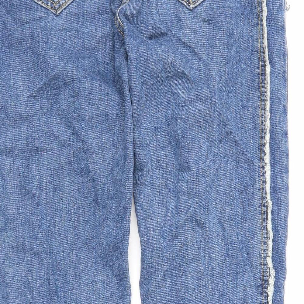 Preworn Womens Blue Cotton Straight Jeans Size S Regular Zip
