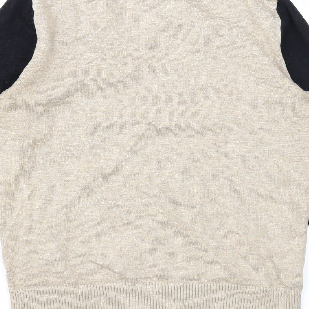 M&Co Womens Beige Scoop Neck Viscose Pullover Jumper Size 10