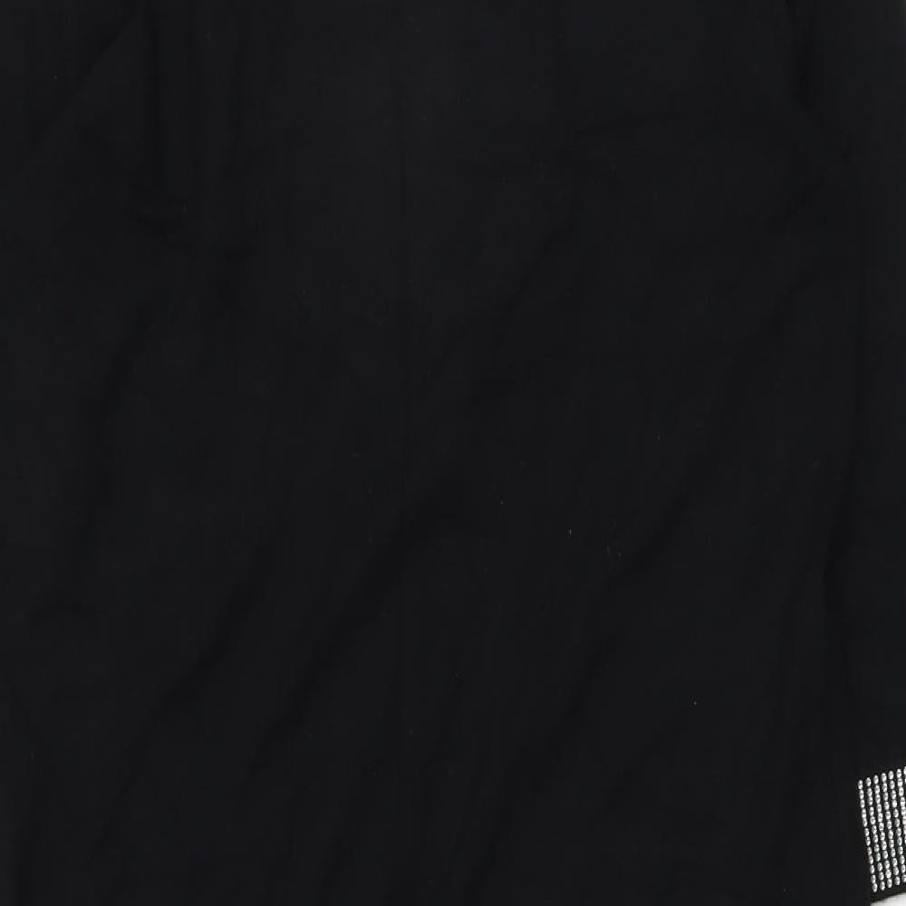Marks & Spencer Womens Black Viscose A-Line Size 12 Boat Neck Pullover