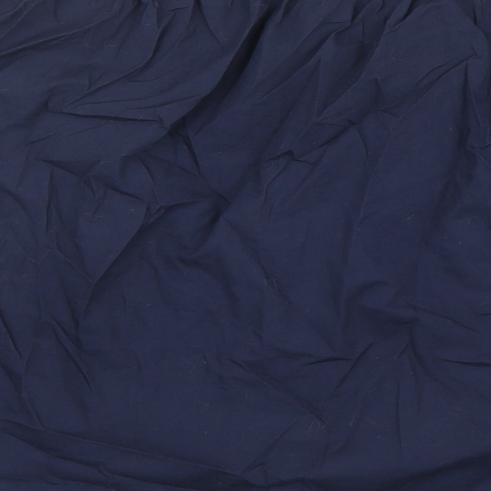 Warehouse Womens Blue Cotton Basic Blouse Size 12 Boat Neck