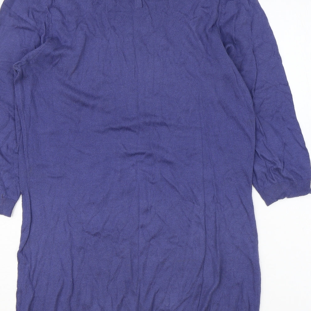 Preworn Womens Blue Scoop Neck Polyester Pullover Jumper Size 12