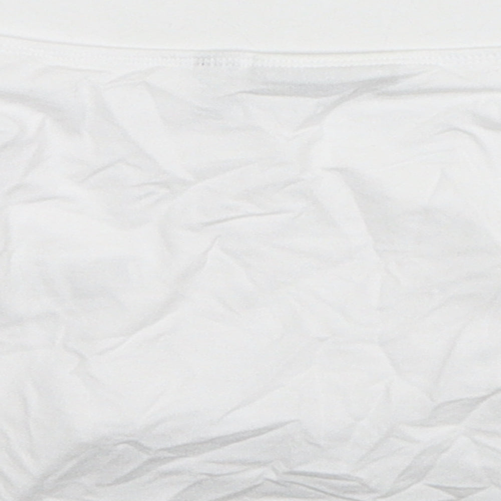 ASOS Womens White Viscose Cropped T-Shirt Size 4 Boat Neck