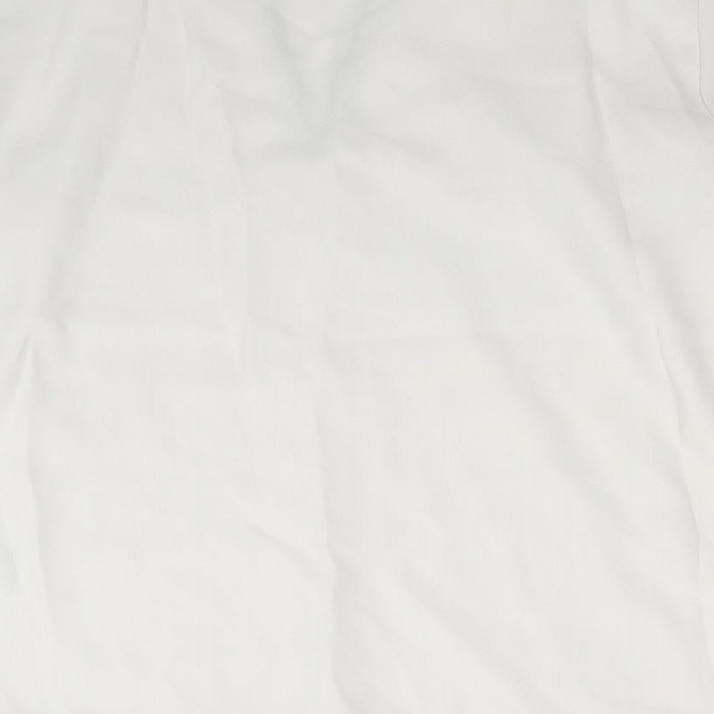H&M Womens White Polyester Basic Blouse Size 10 V-Neck