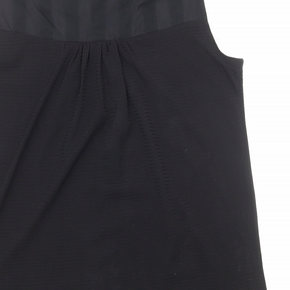 Preworn Womens Black Polyester Basic Tank Size M Round Neck