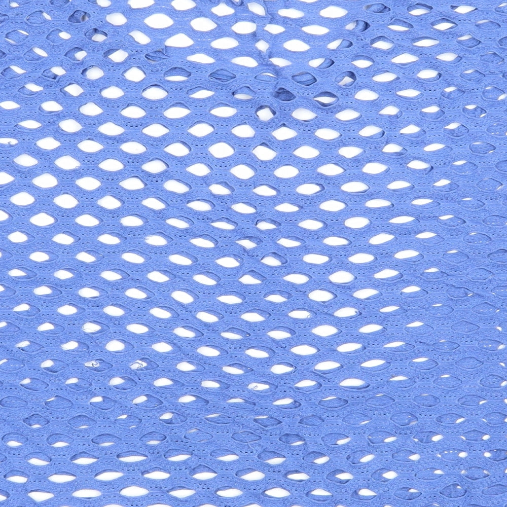 Preworn Womens Blue Viscose Cropped T-Shirt Size M Round Neck