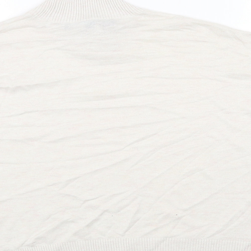 French Connection Womens Beige Mock Neck Acrylic Pullover Jumper Size XS