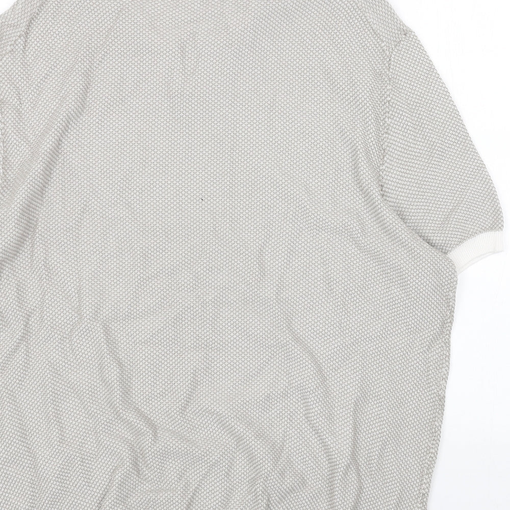 Marks & Spencer Mens Beige V-Neck Acrylic Pullover Jumper Size 2XL Long Sleeve
