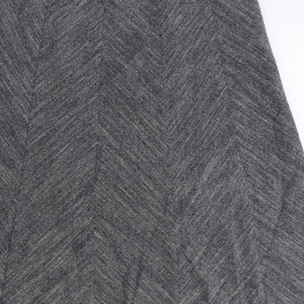 Marks & Spencer Womens Grey Polyester Swing Skirt Size 12