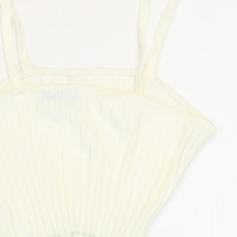 In the Style Womens White Acrylic Basic Tank Size 20 Square Neck