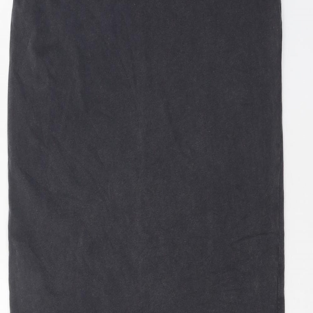 Marks & Spencer Girls Grey 100% Cotton T-Shirt Dress Size 9-10 Years Round Neck Pullover