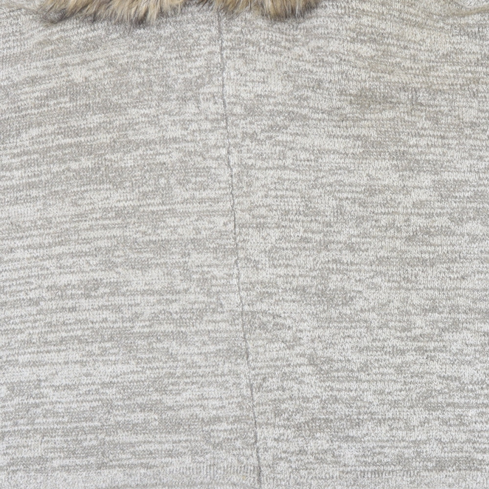 Atmosphere Womens Beige Round Neck Acrylic Cardigan Jumper One Size