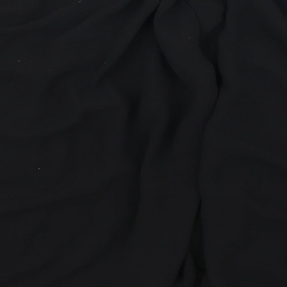 QED London Womens Black Polyester Basic Blouse Size 12 Boat Neck