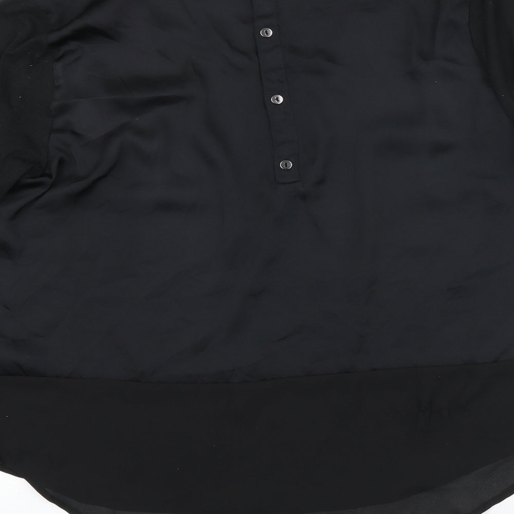 Pep Womens Black Polyester Basic Blouse Size M Scoop Neck