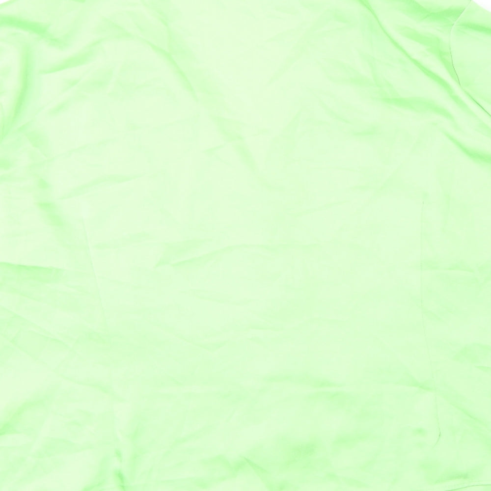 Marks and Spencer Womens Green Polyester Basic Button-Up Size 18 V-Neck