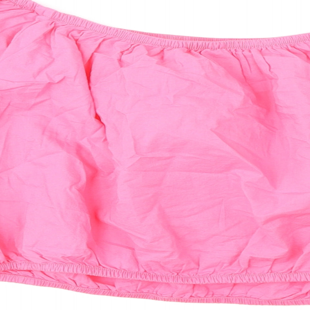 Marks and Spencer Womens Pink Cotton Cropped Blouse Size 20 Boat Neck