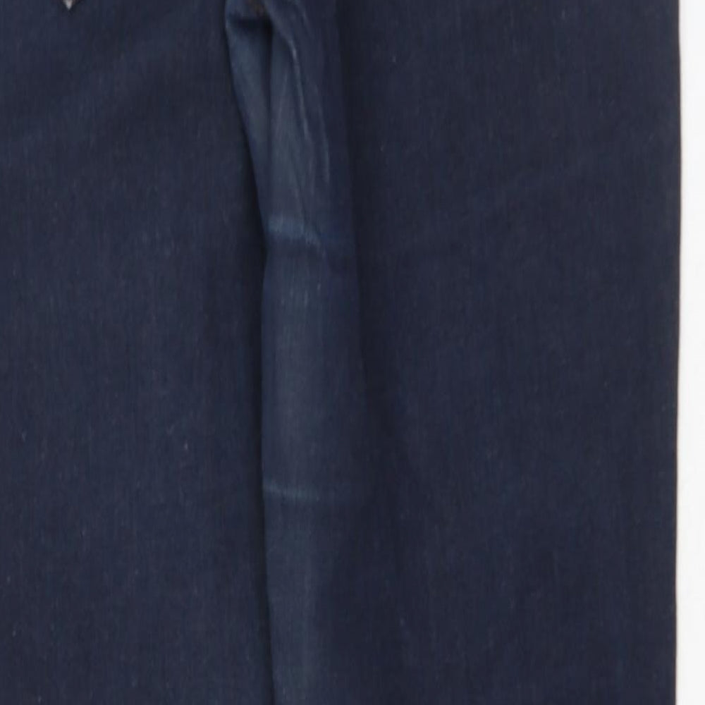 YesYes Womens Blue Cotton Skinny Jeans Size 12 Regular Button