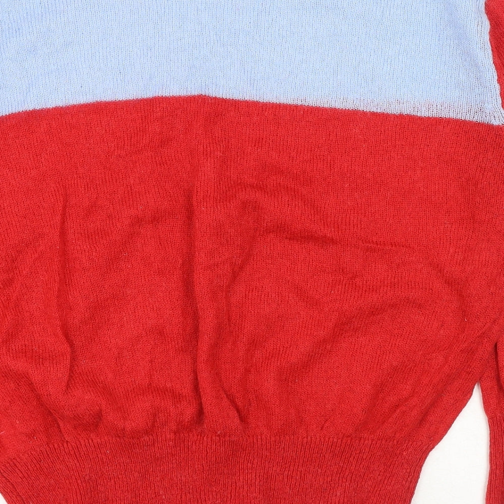 Louche Womens Red Round Neck Acrylic Pullover Jumper Size L