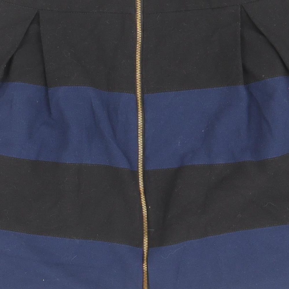 Kookai Womens Blue Polyester Tulip Skirt Size 8 Zip - Colourblock