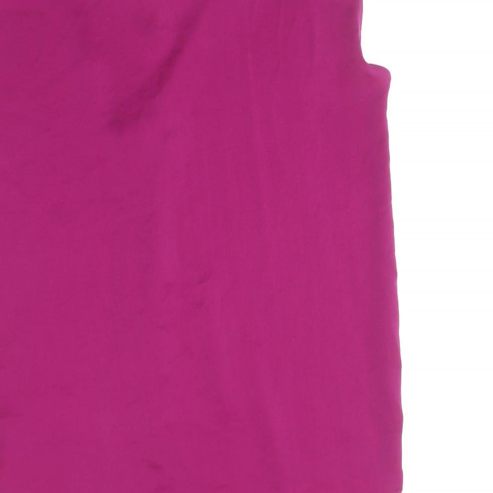 marks and Womens Purple Polyester Basic Blouse Size 8 V-Neck