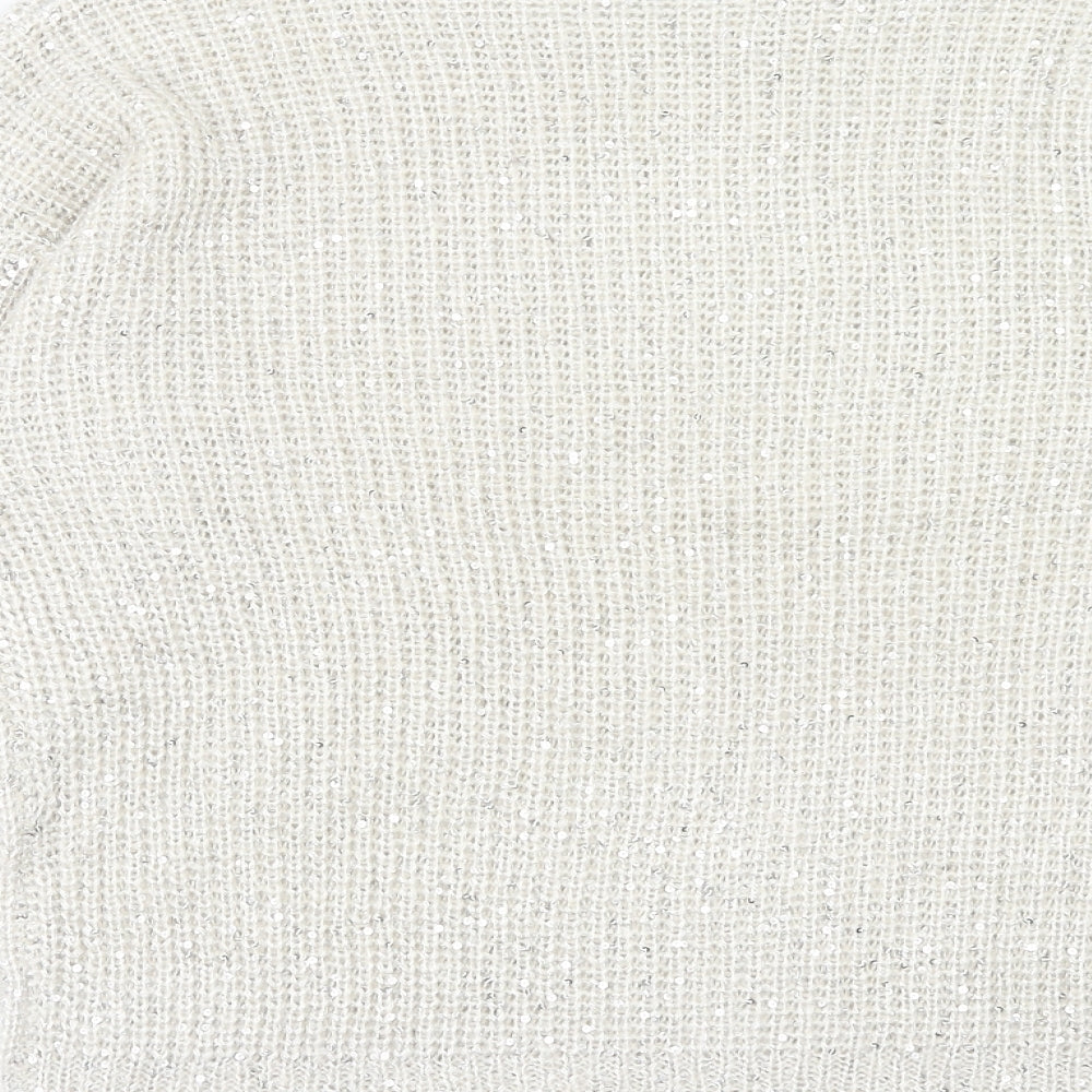Atmosphere Womens Beige Round Neck Acrylic Pullover Jumper Size 14